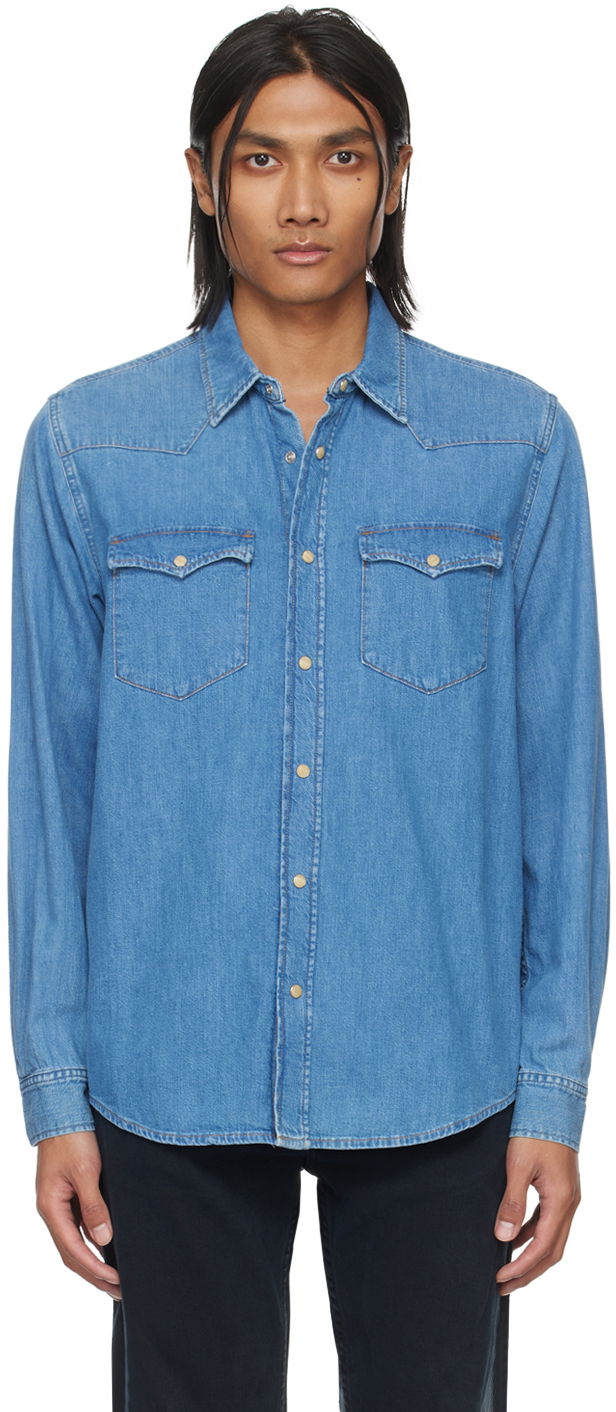 Риза Nudie Jeans George Denim Shirt Синьо | 140782, 0