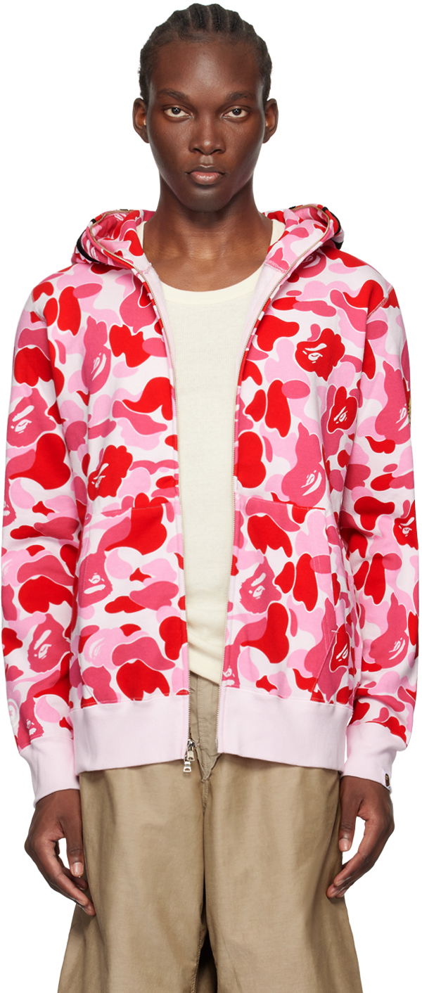 Суитчър BAPE BAPE Pink ABC Camo Shark Hoodie Розово | 001ZPK301005M, 0