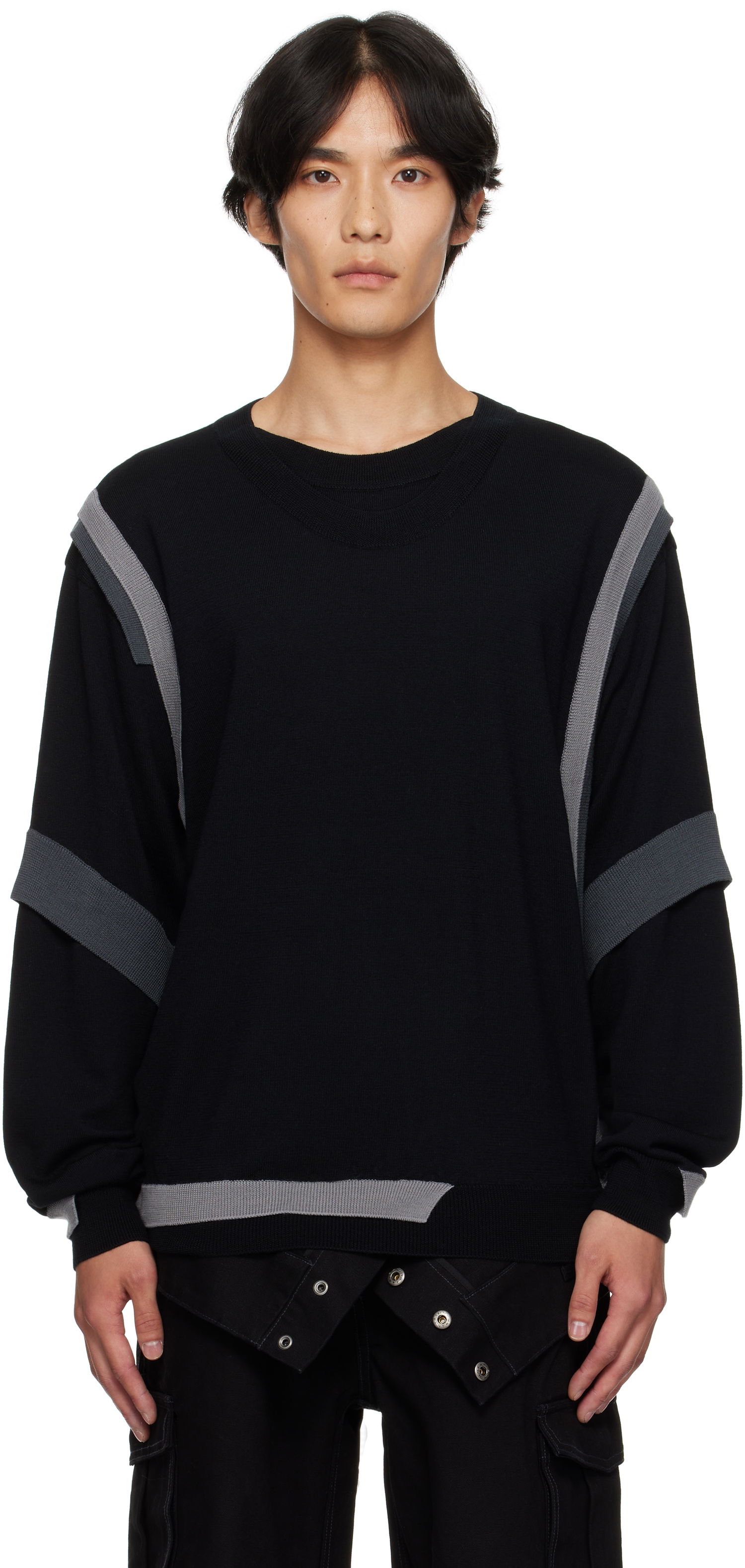Пуловер Andersson Bell Layered Crewneck Sweater Черно | atb1334m, 0