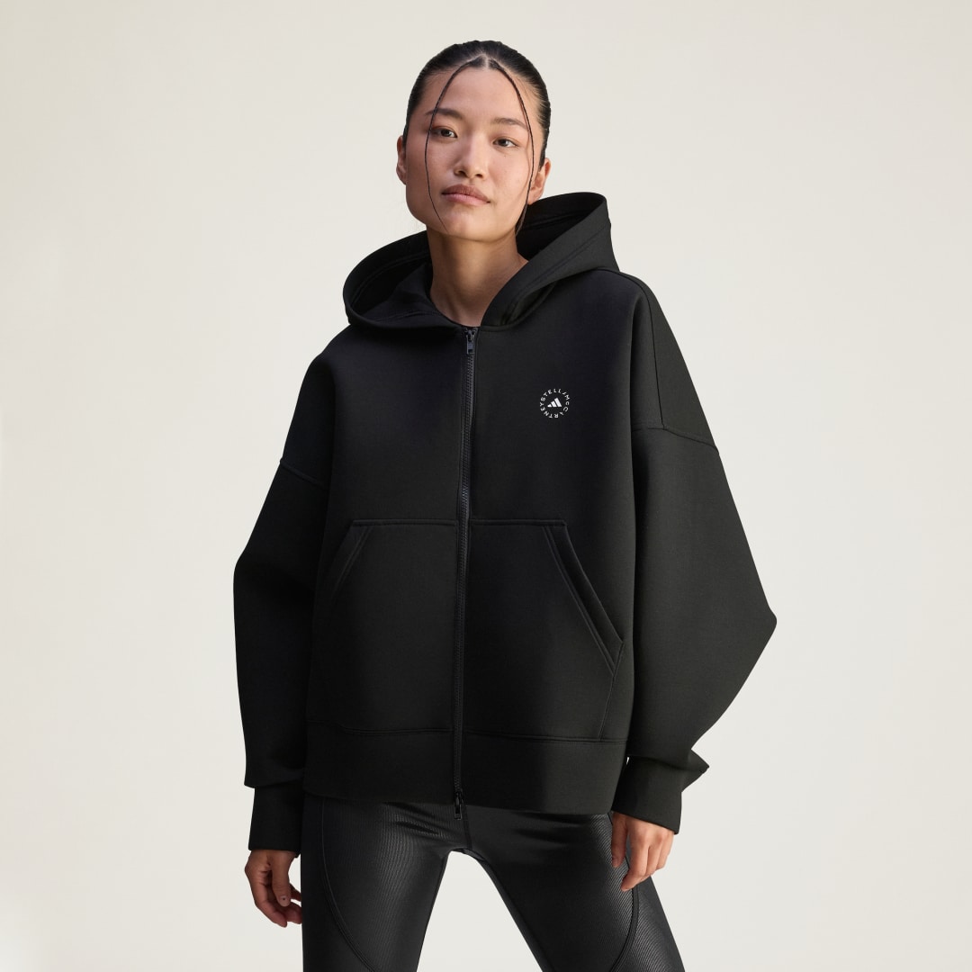 Суитчър adidas Performance Stella McCartney Scuba Full-Zip Hoodie Черно | JV7036, 0