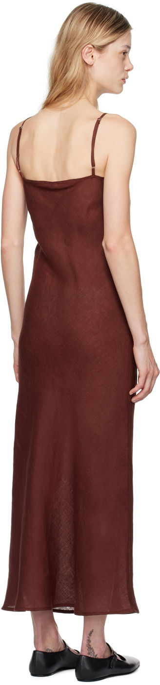 Pокля Baserange Maxi Linen Dress Бургунди | DRDY-LI-AU24, 2