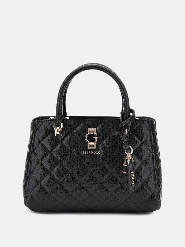 Дамска чанта GUESS Bessey 4G Logo Patent Handbag Черно | HWGG9522060, 0