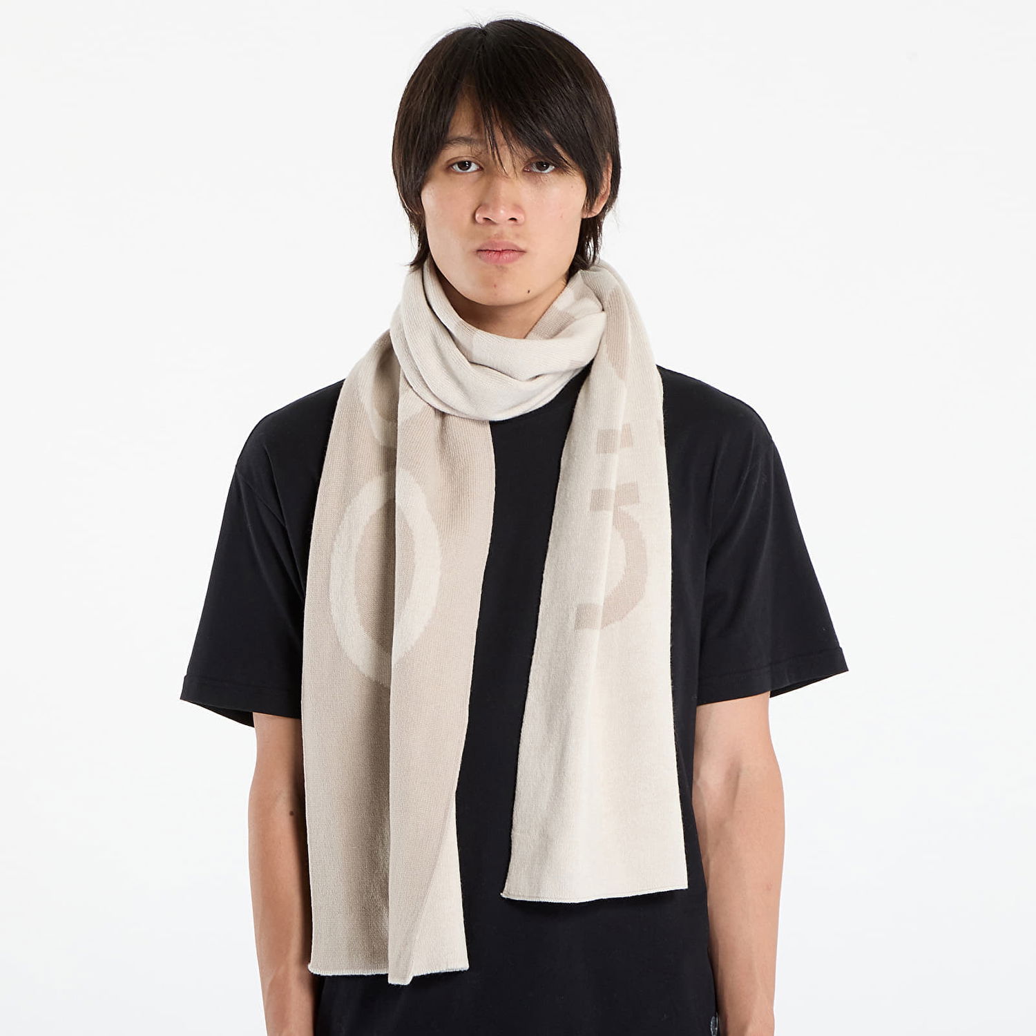 Шал CALVIN KLEIN Calvin Klein Bold Logo 2-Tone Wool Scarf Бежово | LV04D8030G 67U, 1