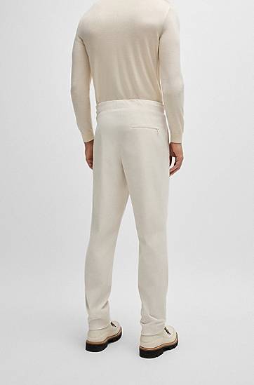 Панталони BOSS Tapered-Fit Performance Corduroy Trousers Бяло | 50530667, 1