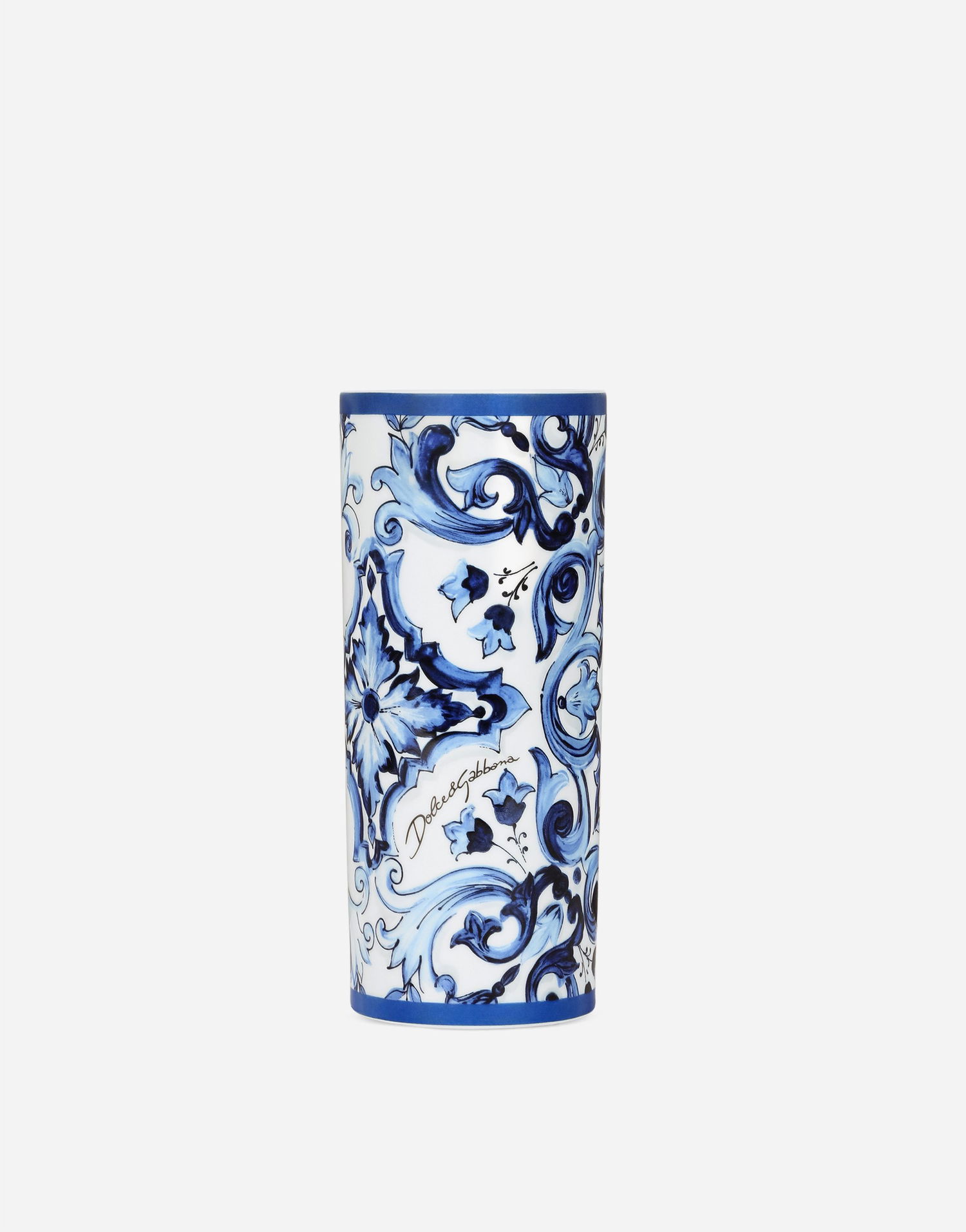 Домашен декор Dolce & Gabbana Dolce & Gabbana Cylindrical Porcelain Majolica-print Vase Многоцветен | TCC196TCAMZUB011, 0