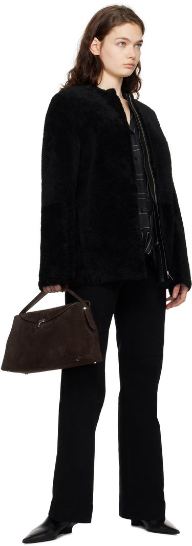 Яке TOTEME TOTEME Zipped Teddy Shearling Jacket Черно | 251-WRO0184-LE0048, 3