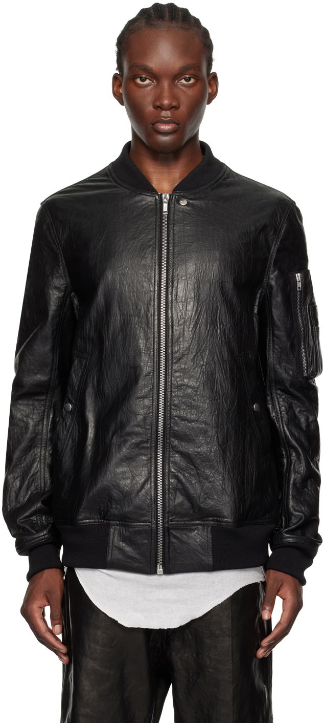 Яке бомбър Rick Owens Porterville Classic Flight Leather Jacket Черно | RU02D6789 LBW, 0