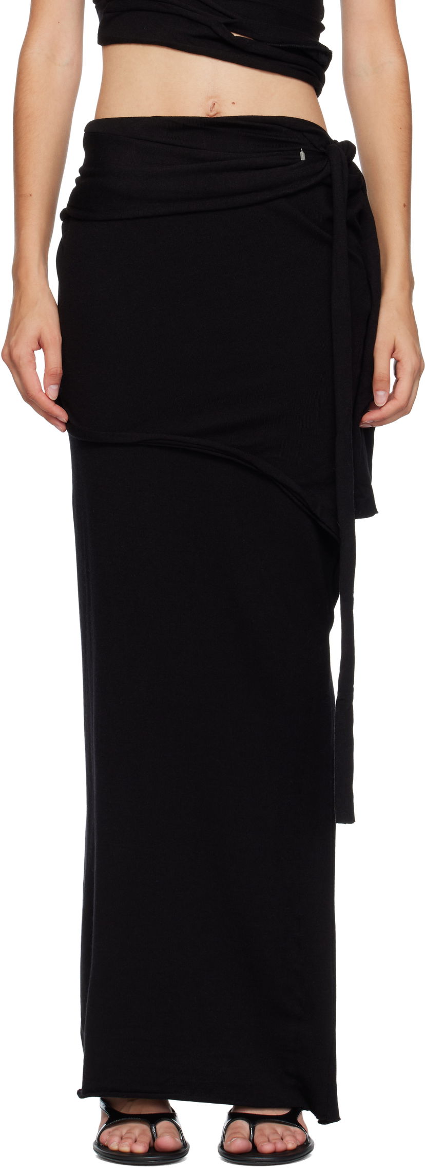Пола Ottolinger Ottolinger Lounge Drape Maxi Skirt Черно | 107-302007-01