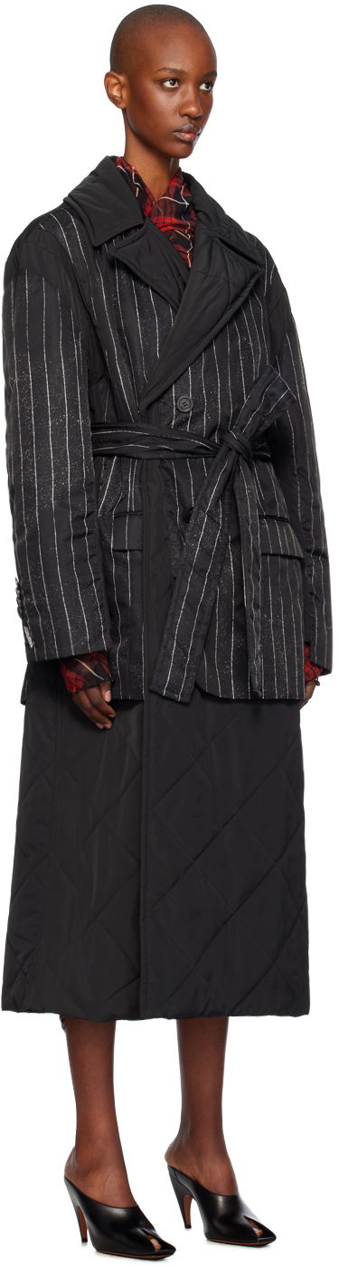 Тренчкот Jean Paul Gaultier Gaultier Pinstripe Long Coat Черно | 24/31-F-MA020-C065-000001, 1