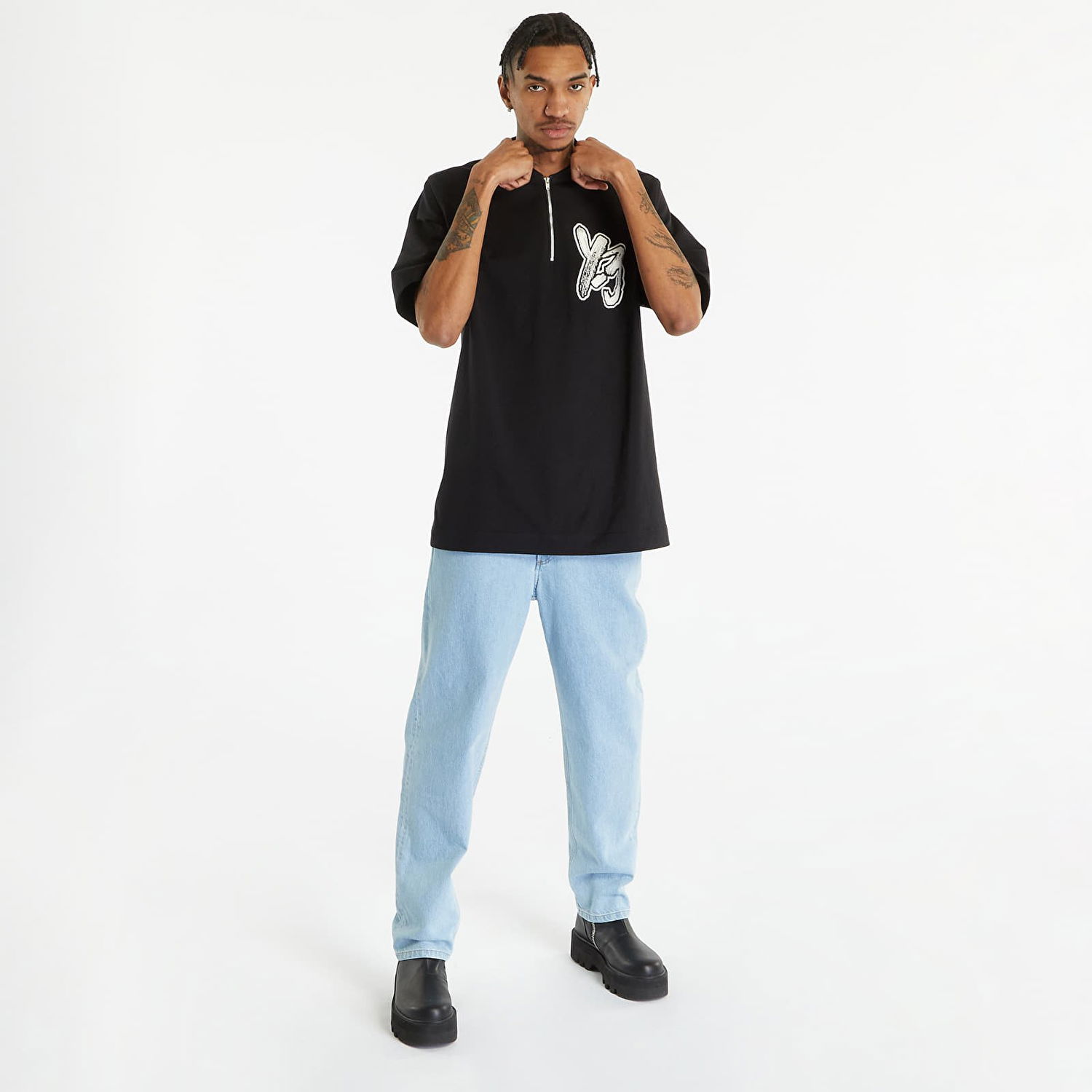 Тениска Y-3 Half-Zip Short Sleeve Tee Черно | H44812, 0