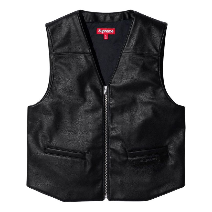 Жилетка Supreme Toy Machine Faux Leather Vest Черно | SUP-SS24-074