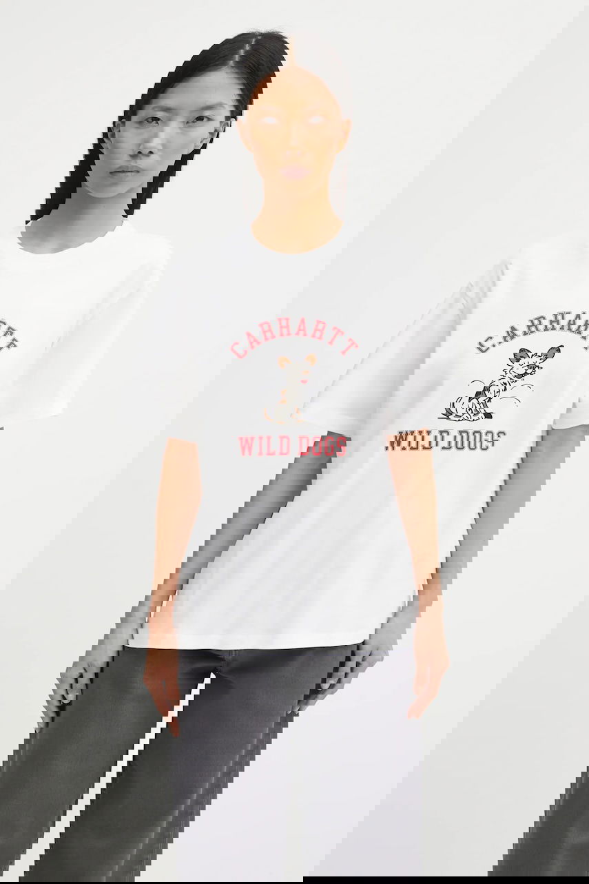 Тениска Carhartt WIP Short Sleeve Wild Dog T-Shirt Бяло | I035487.02XX, 0