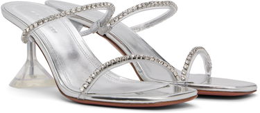 Аксесоари Amina Muaddi Amina Muaddi Gilda Glass Slipper 70 Heeled Sandals Металик | GILDA GLASS SLIPPER 70 PVC, 3