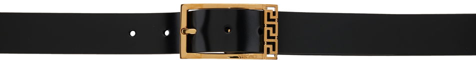 Колани Versace Black Greca Leather 3 CM Belt Черно | 1015105_1A08779, 0