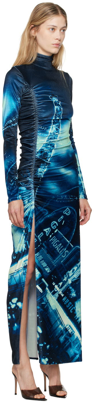 Pокля Jean Paul Gaultier Gaultier Velvet Maxi Dress Синьо | 24/30-F-RO257-J554-59560100, 1