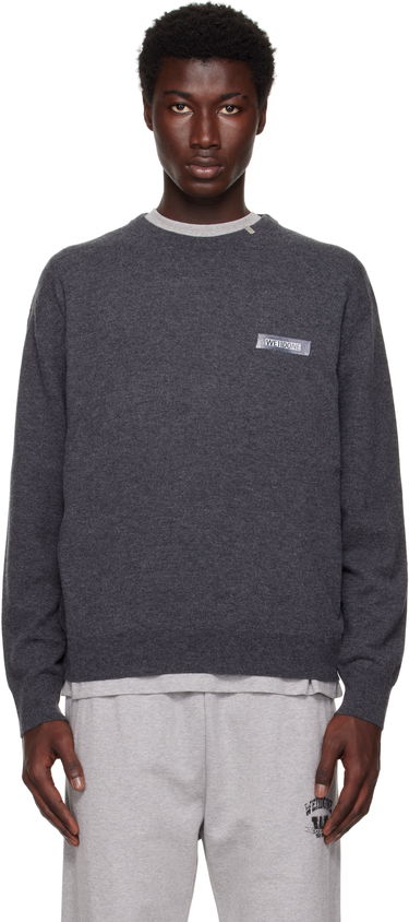 Пуловер We11done We11done Knit Logo Pullover Sweater Сиво | WD-KO2-25-651-U-GY, 0