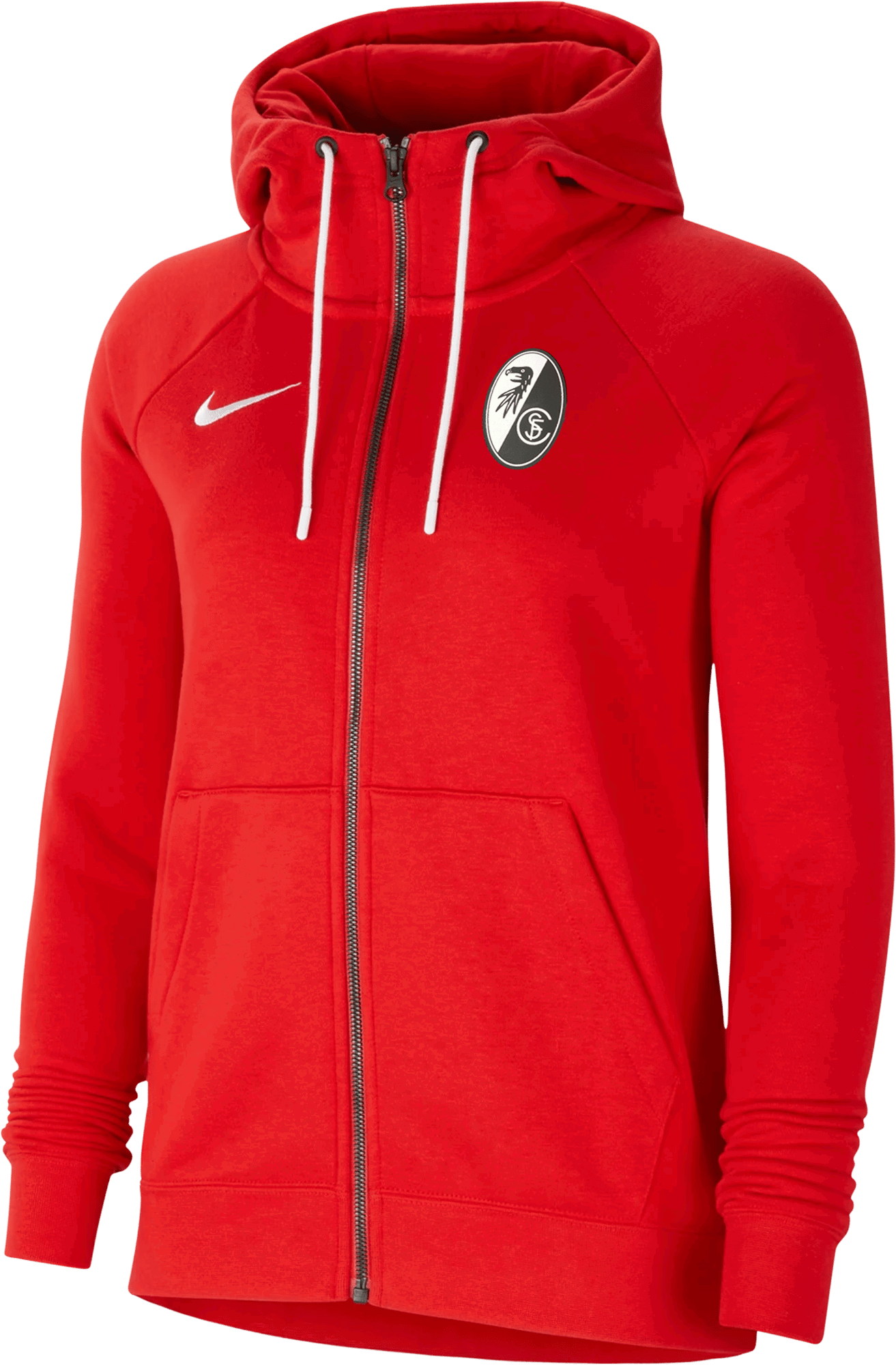 Суитчър Nike SC Freiburg Fleece Full-Zip Hooded Jacket Червено | 5scfcw6955-nocode, 1