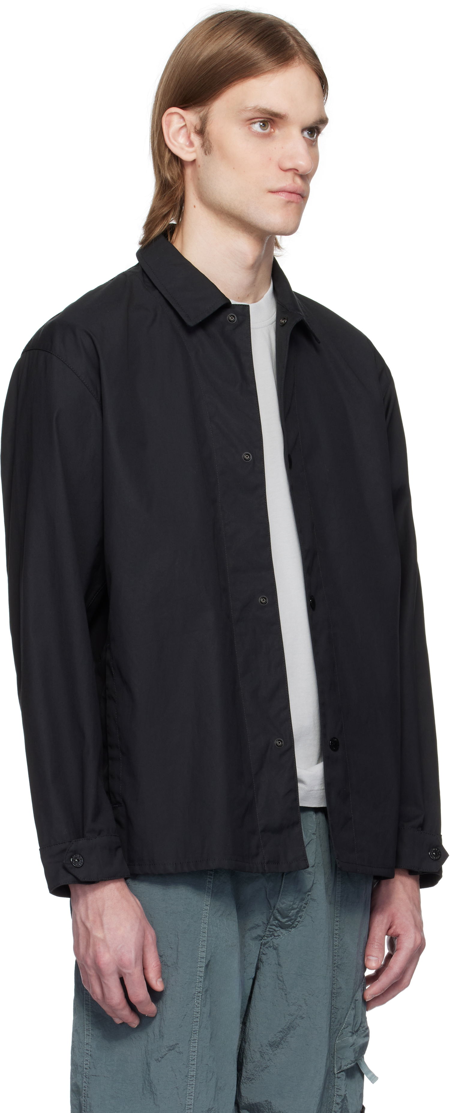 Ветровка Stone Island Stone Island Supima Cotton Canvas Overshirt Черно | K1S15 1200013 S0011, 1