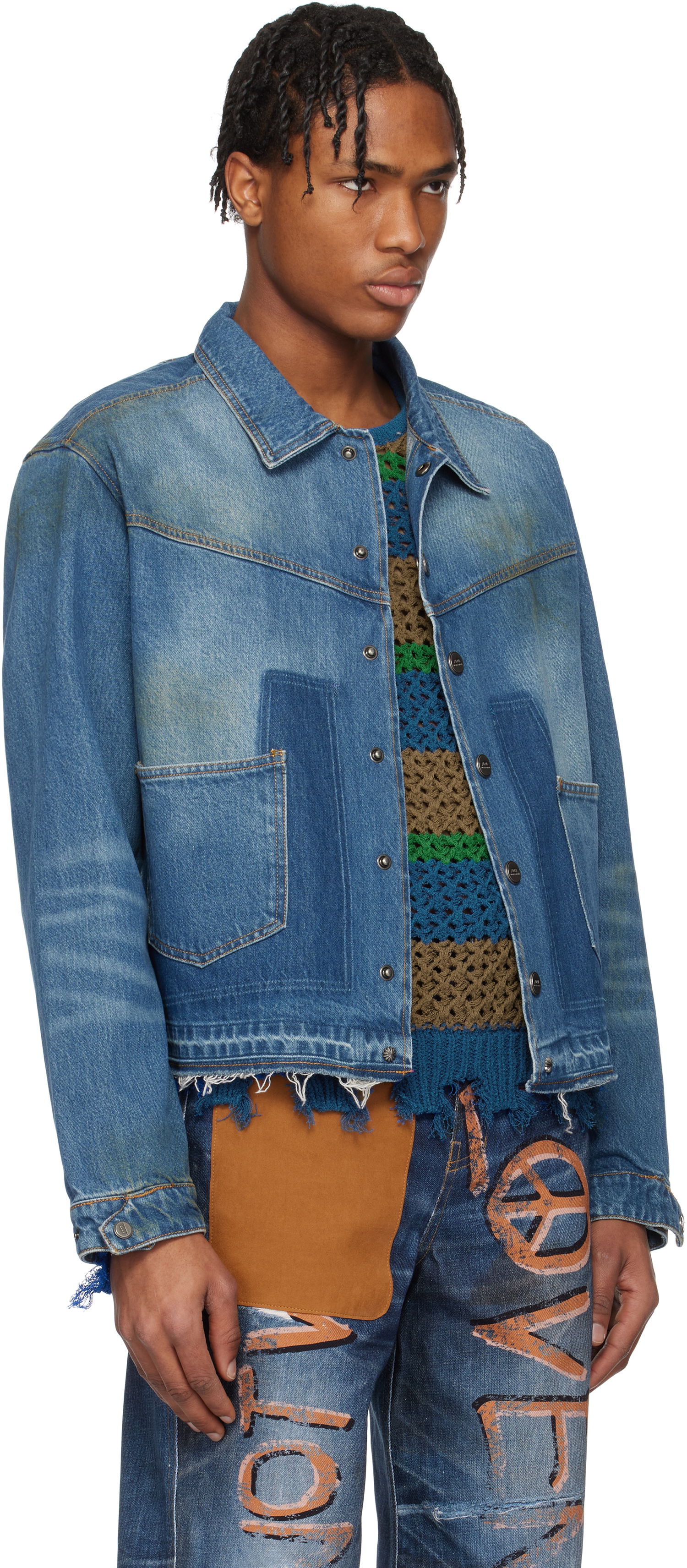 Яке Andersson Bell Andersson Bell Rodeo Motorcycle Denim Jacket Синьо | awa676m, 1