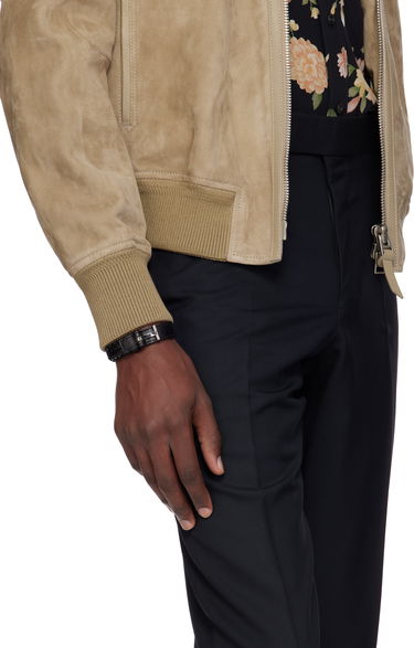 Гривна Tom Ford Black Woven Leather Bracelet Черно | JM001-ICL001S, 2