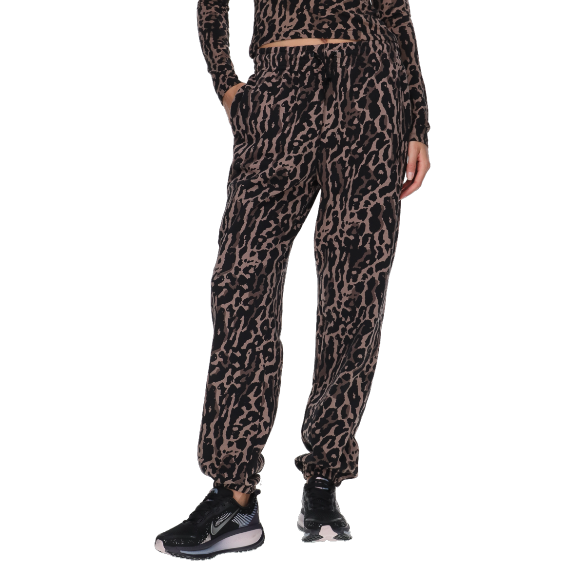 Спортни панталони Nike Phoenix Fleece High Rise Oversized Leopard Print Pants Многоцветен | IB2366-010, 0