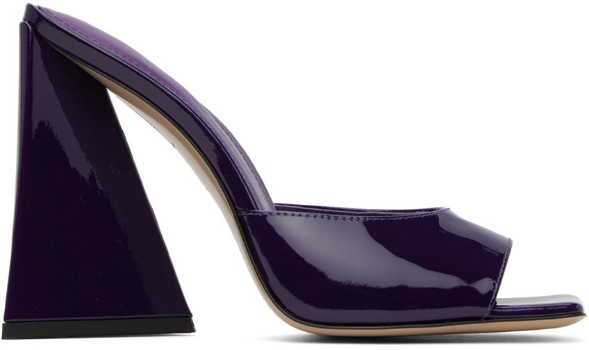 Аксесоари The Attico Attico Devon Patent Leather Heeled Mules Лилаво | 241WS000 L002, 0