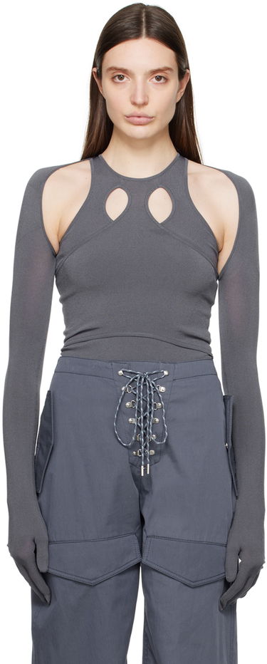 Потник Dion Lee Dion Lee Bolero Cutout Top Сиво | C7245PS24, 0