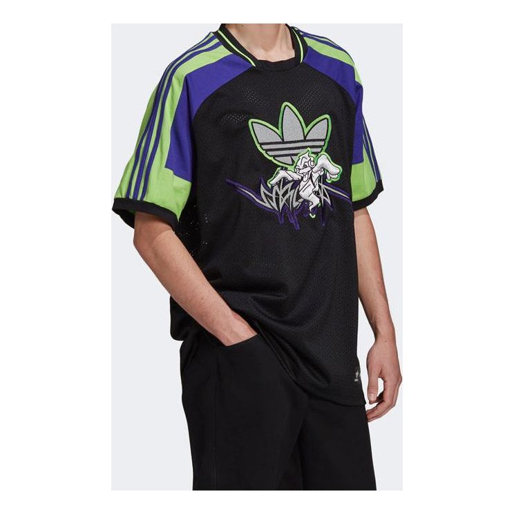 Фланелка adidas Originals SANKUANZ Crossover Mesh Graphic Print T-Shirt Черно | FT8051, 0