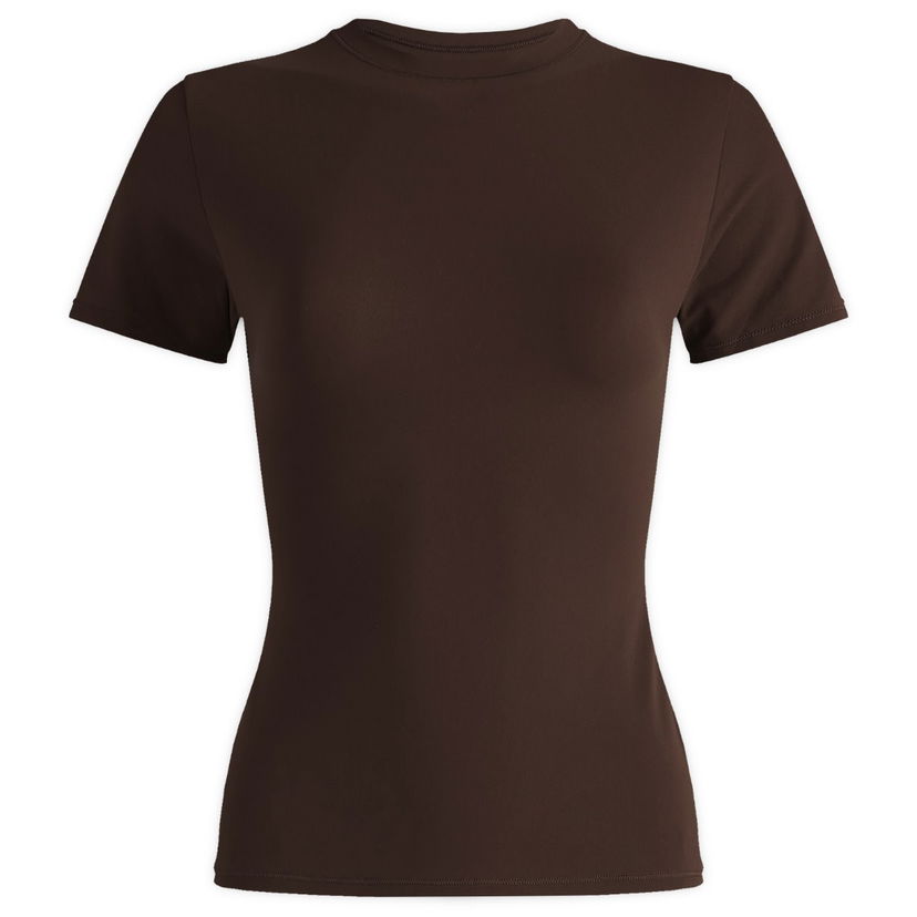 Тениска SKIMS SKIMS Fits Everybody Short Sleeve T-Shirt, Size Large Кафяво | AP-TSH-0649-COA