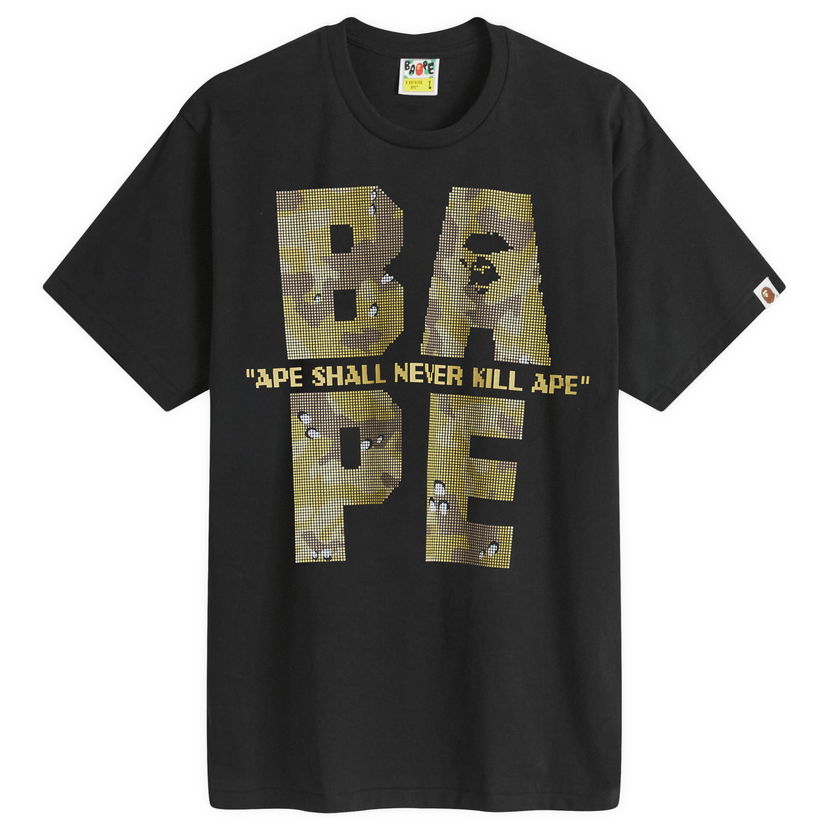 Тениска BAPE Bitmap Logo T-Shirt Черно | 001TEK801041M-BLK