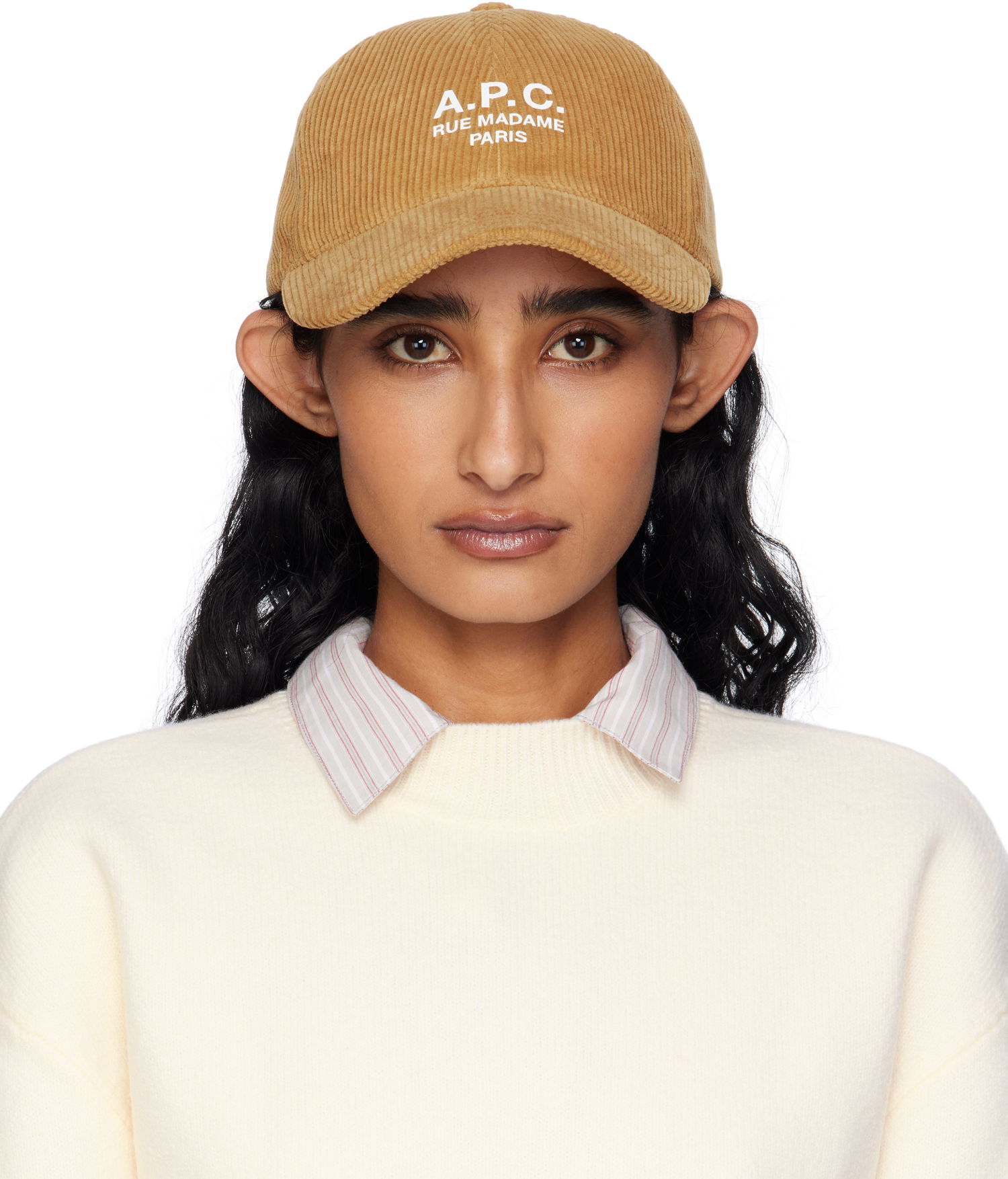 Шапка с козирка A.P.C. A.P.C. Charlie 'Rue Madame' Corduroy Baseball Cap Бежово | COHBB-M24163, 0