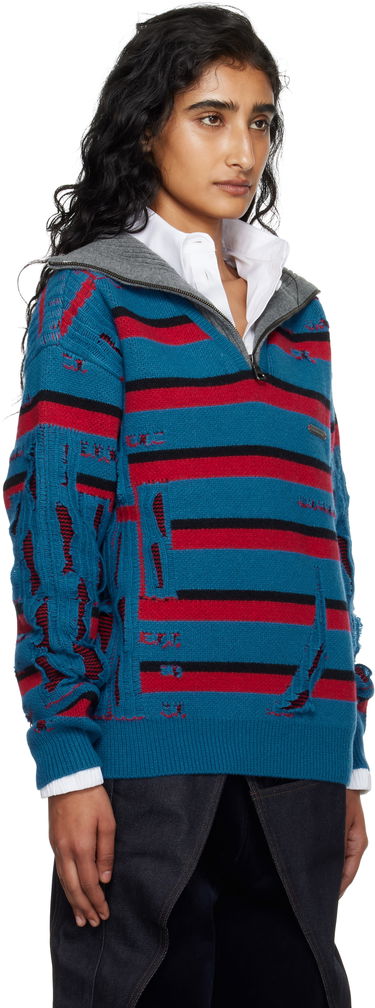 Пуловер Andersson Bell Andersson Bell Stripe Jacquard Half Zip-Up Sweater Синьо | atb1331m, 1