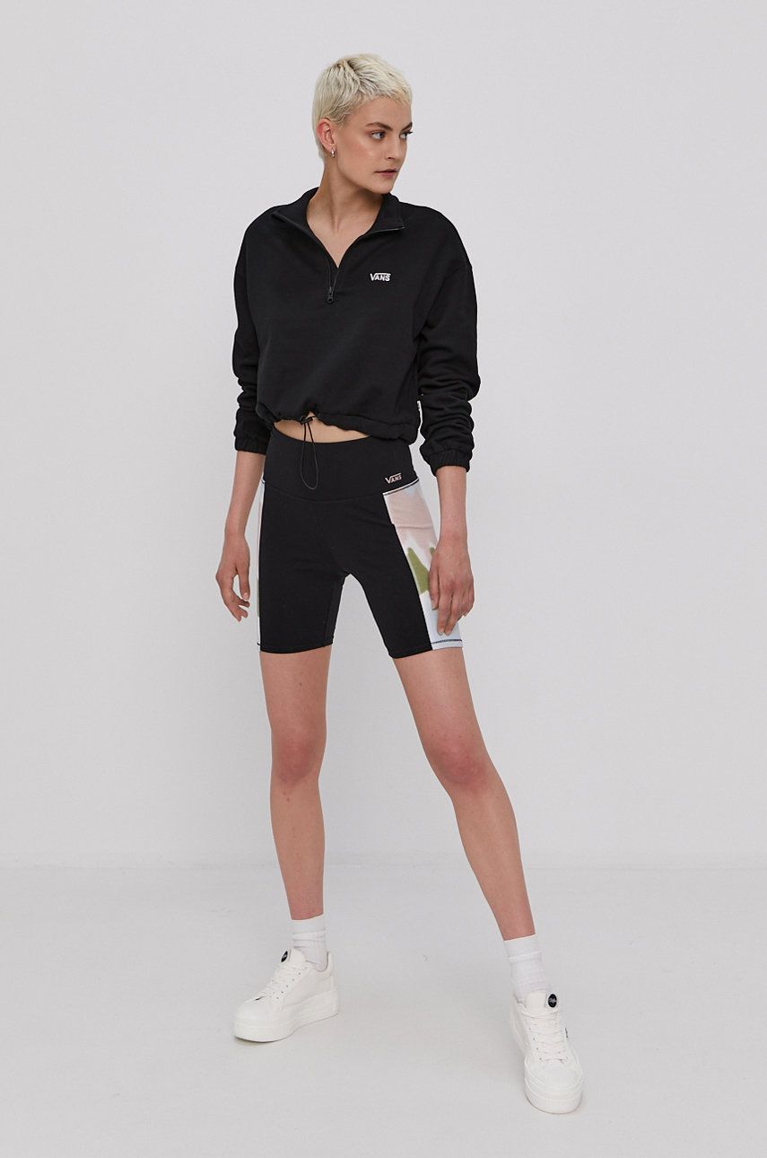 Суитчър Vans Left Chest Half-Zip Fleece Sweatshirt Черно | VN0A4R97BLK1, 0
