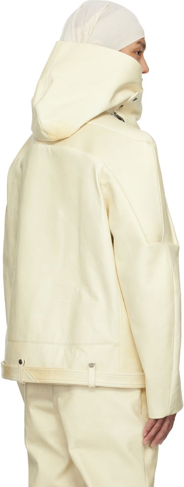 Яке Rick Owens Rick Owens Hollywood Hooded Stooges Leather Jacket Бяло | RR01E5704 LBH, 2
