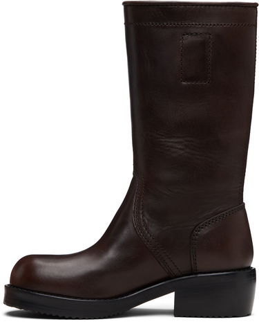 Кецове и обувки Dries Van Noten Dries Van Noten Leather Biker Boots Кафяво | 252-011748-102, 2