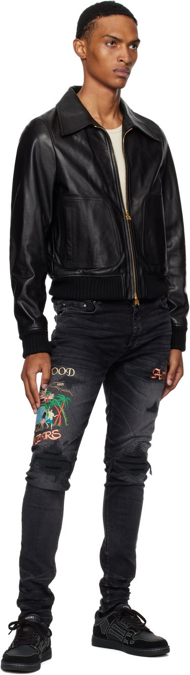 Дънки AMIRI AMIRI Embroidered 'Sinners' Skinny Jeans Черно | AMDNSY1156, 3