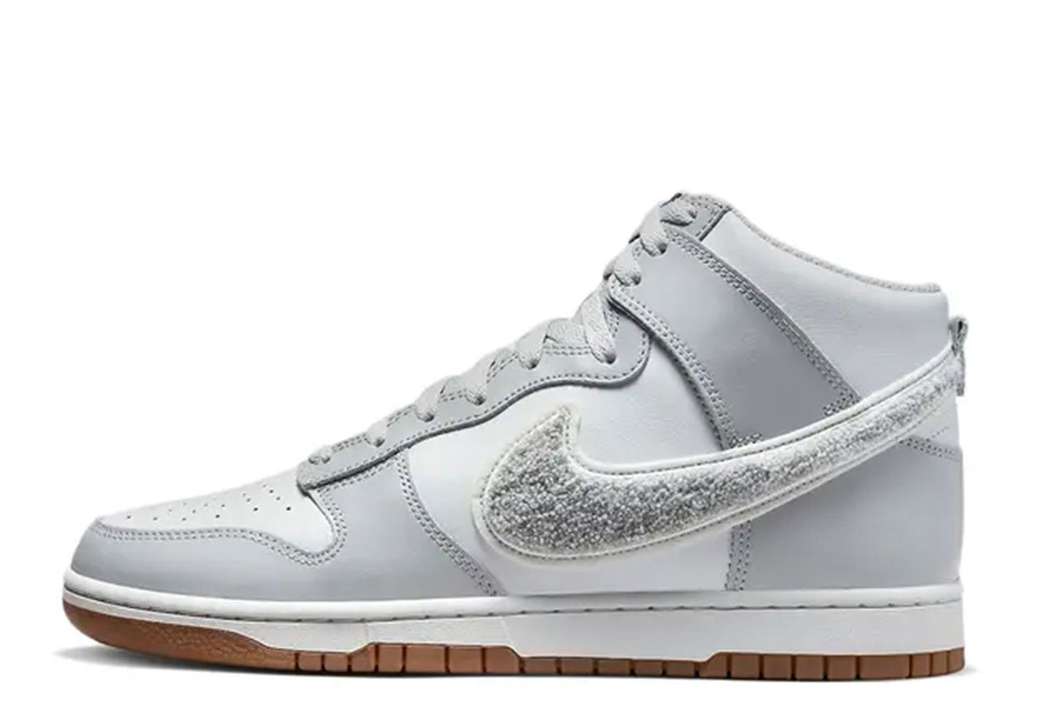 Кецове и обувки Nike Dunk High University Chenille Swoosh "Light Smoke Grey" Сиво | DR8805-003, 1
