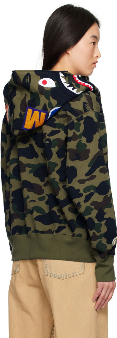 Суитчър BAPE A Bathing Ape ABC Camo Shark Full Zip Hoodie Зелено | 001ZPK802006L, 2