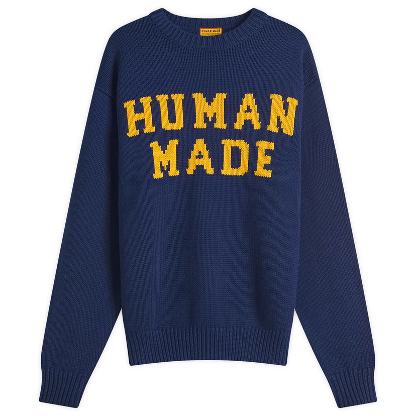 Пуловер Human Made Human Made Polar Bear Knitted Crew Neck Jumper Синьо | HM29CS001-NVY