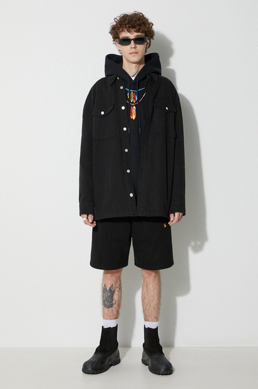 Суитчър Marcelo Burlon Feather Necklace Hoodie Черно | CMBB040C99FLE0021025, 1