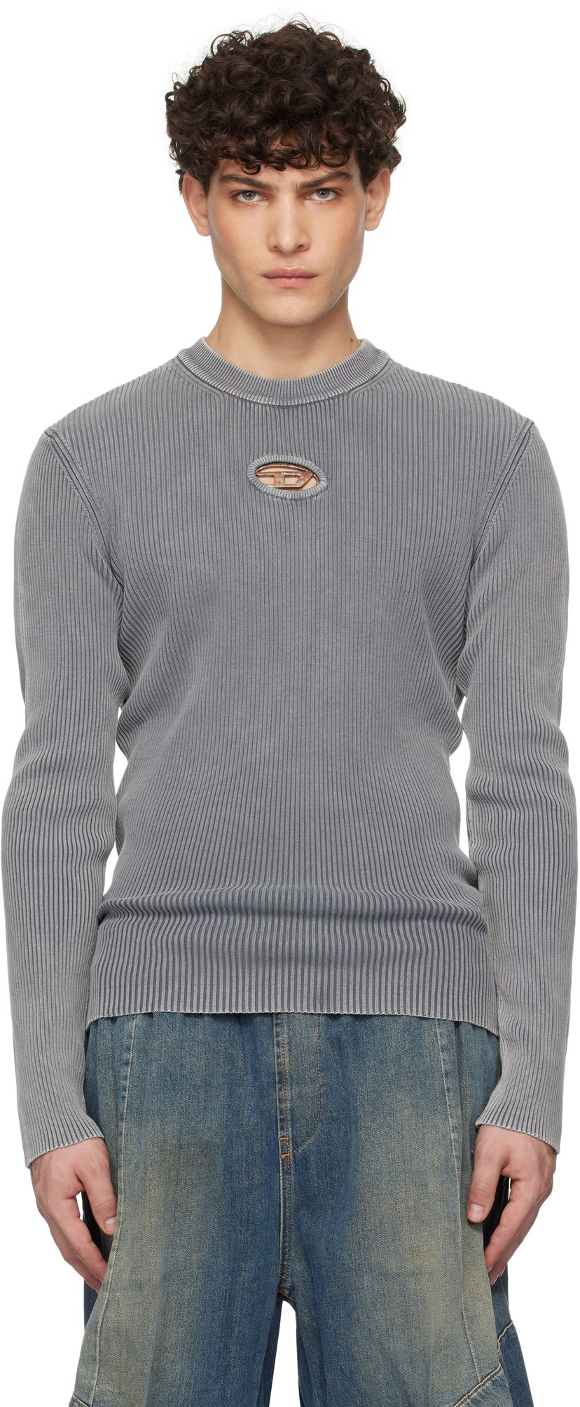 Пуловер Diesel K-Darin-R Cutout Detail Sweater Сиво | A16261-0DBDI-9DT