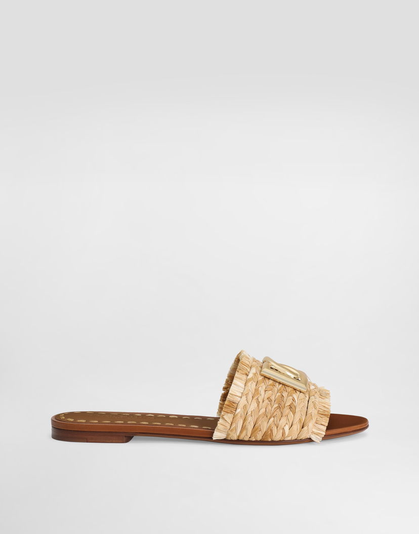 Аксесоари Dolce & Gabbana Dolce & Gabbana Rafia Braided Slippers Бежово | CQ0646AN2178B218