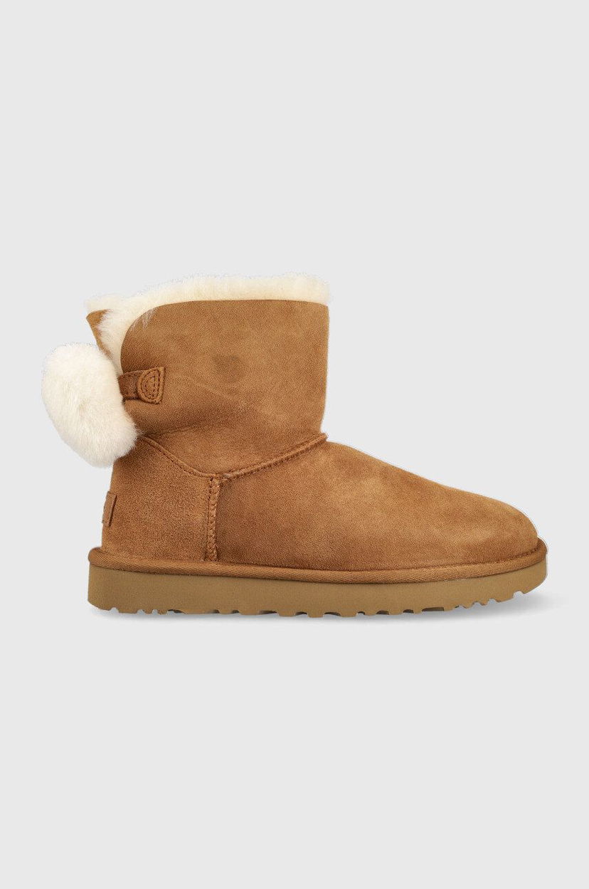 Кецове и обувки UGG Mini Bailey Fuzzy Bow Boots Кафяво | 1132018.CHE
