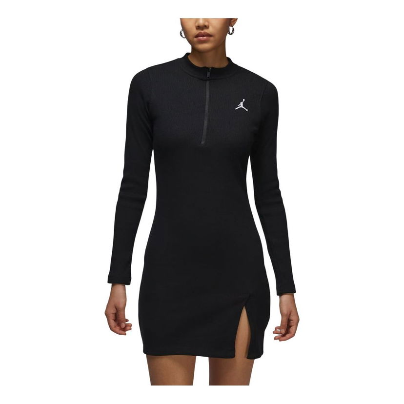 Pокля Jordan Air Jordan 1/2-Zip Long Sleeve Knit Dress Черно | HF9478-010