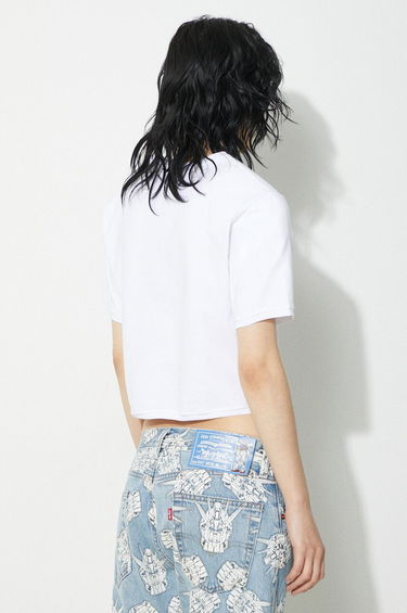 Съкратен топ Fiorucci Fiorucci Angel Patch Padded Cropped T-Shirt Бяло | M01FPTSH095CJ03WH01, 2