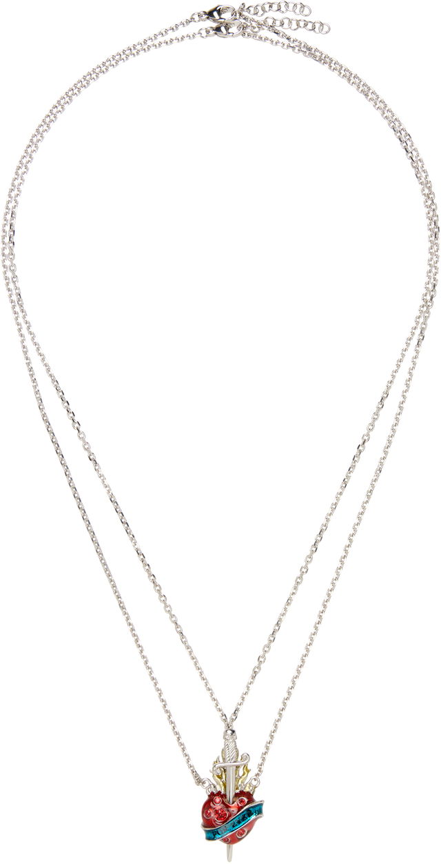 Jean Paul Gaultier Double-Chain 'The Heart' Pendant Necklace