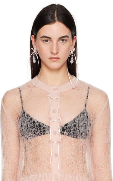 Обеци Simone Rocha Simone Rocha Victorian Bow Ribbon Drip Earrings Розово | ERG526 0903, 2