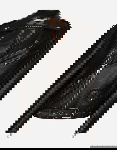 Яке Dolce & Gabbana Asymmetric Zip Belted Leather Jacket Черно | F9P52LHULRKN0000, 0