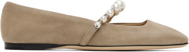 Кецове и обувки Jimmy Choo Jimmy Choo Ade Pearl Ballerina Flats Бежово | ADE FLAT SZR, 0