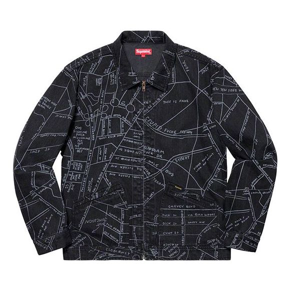 Яке Supreme Gonz Map Work Jacket Черно | SUP-SS19-10189